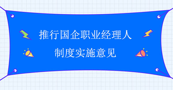 推行國企職業(yè)經(jīng)理人制度實施意見